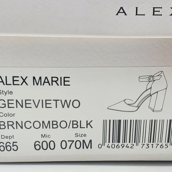 Alex Marie Leopard Ankle Strap Block Heels Leopard Print☆Real Fur - Picture 10 of 12